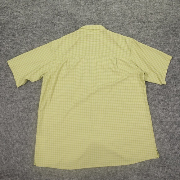 Simms Fishing Shirt Mens XL Green Plaid Nylon Blend Short Sleeve Button Up - Picture 1 of 8